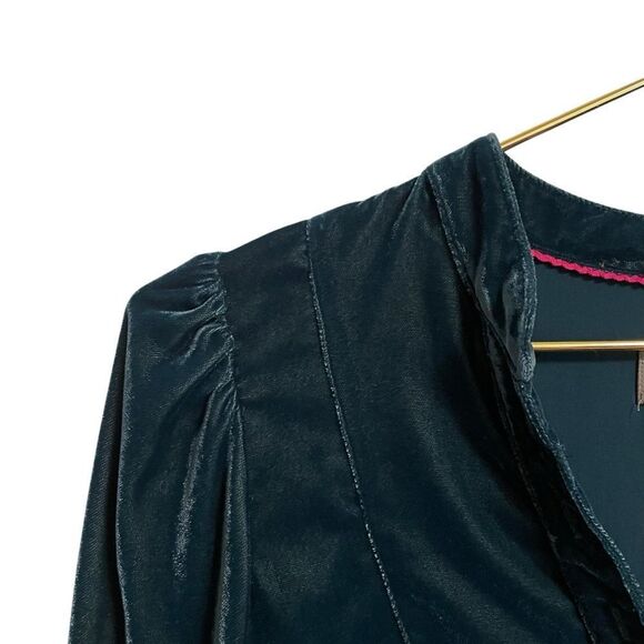 Anthropologie Hillary Velvet Top Teal Size XS - Picture 5 of 8